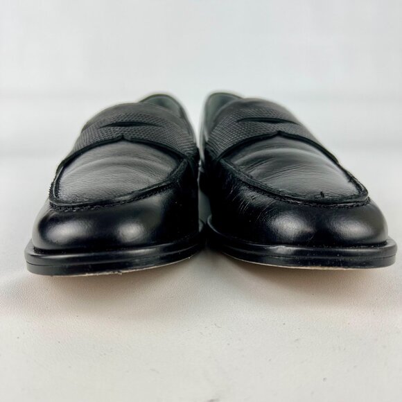 J McLaughlin Womens Concetta Black Leather Penny Loafer Flats Slip On size 6.5 - Picture 5 of 15